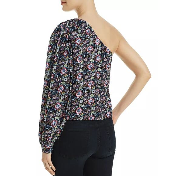 Frame One Shoulder Top Womens M Coastal Blue Multicolor Floral Boho Chic ASO - Picture 5 of 14